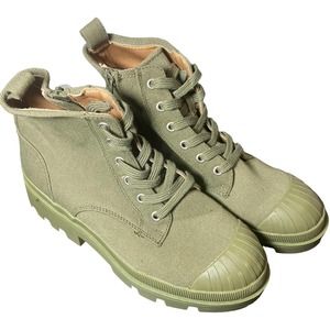 Universal Thread Teagan Combat Boots Olive Green Lug Sole size 8.5